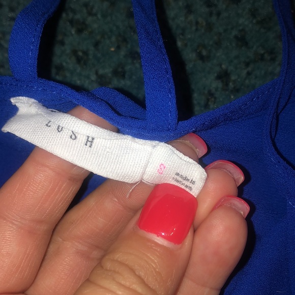 Lush Cobalt Blue Criss Cross Back Tank - Picture 2 of 3